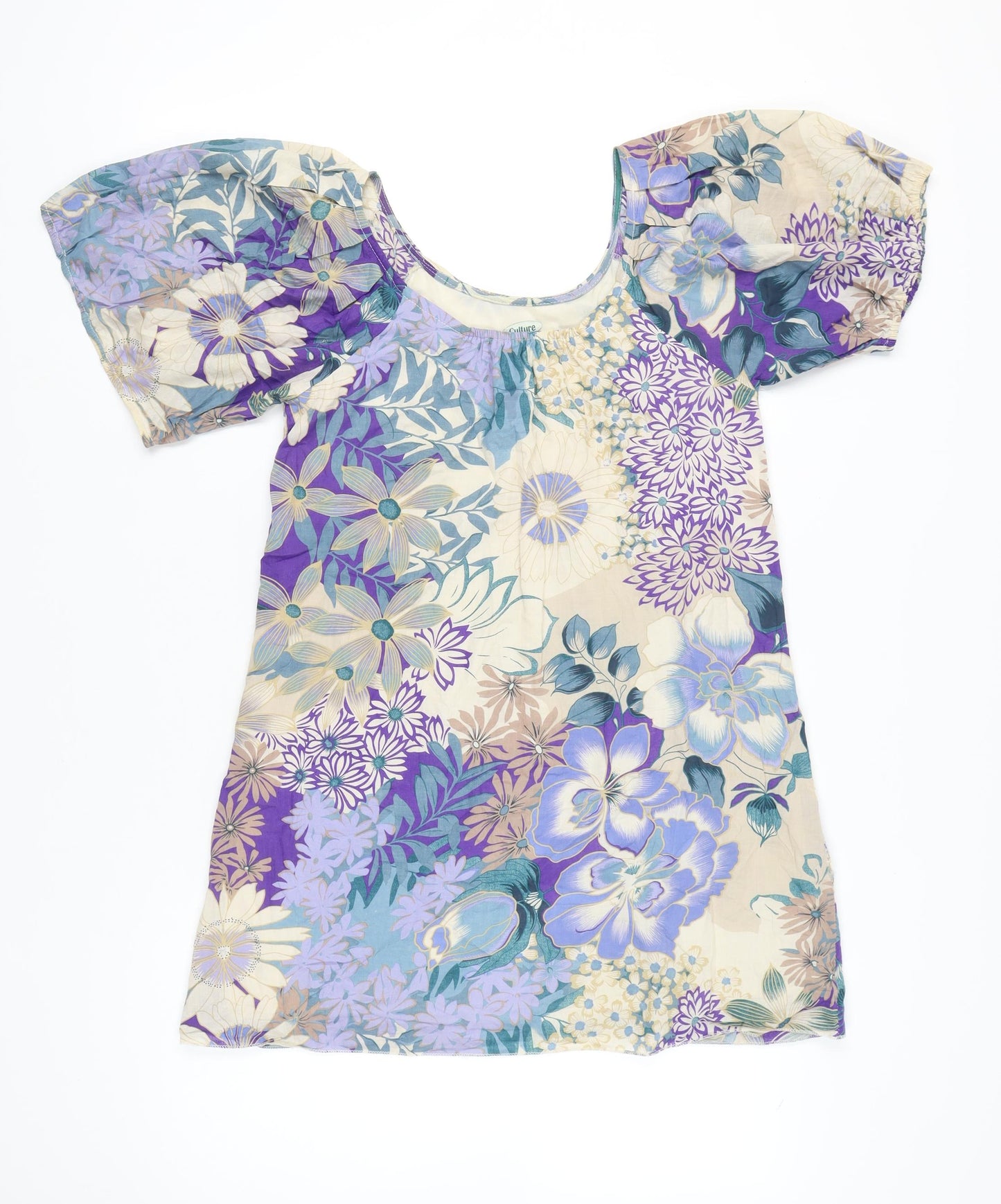 Culture Women’s Multicoloured Floral Cotton Shift Dress Size 8