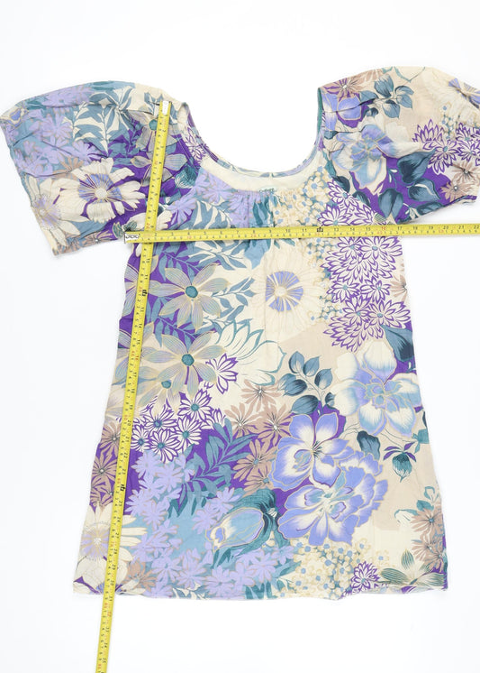 Culture Women’s Multicoloured Floral Cotton Shift Dress Size 8