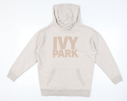 Ivy Park Women’s Beige Pullover Hoodie Size S Logo Print