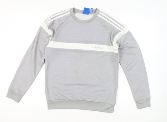 Mens UK Size S adidas Grey Pullover Sweatshirt