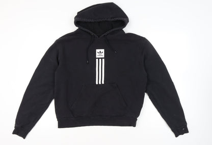 Adidas Unisex Black Pullover Hoodie Medium Logo Sportswear