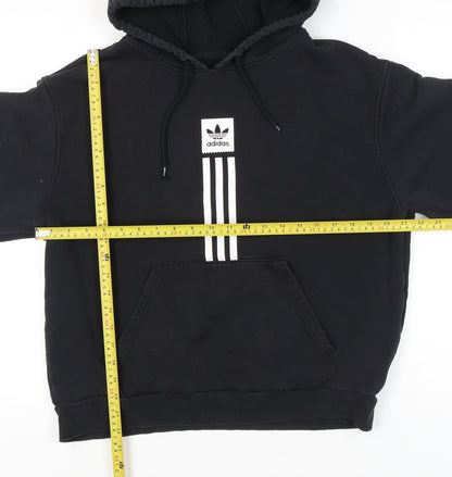 Adidas Unisex Black Pullover Hoodie Medium Logo Sportswear