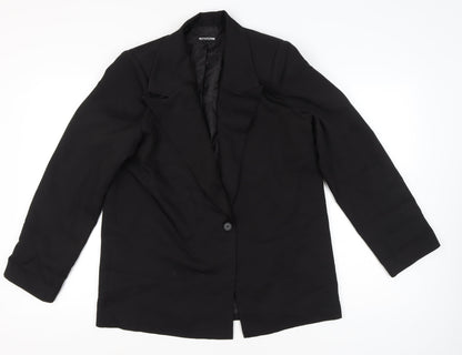 PrettyLittleThing Womens Black Blazer UK 10 Notch Lapel Single-Breasted