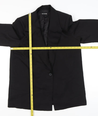 PrettyLittleThing Womens Black Blazer UK 10 Notch Lapel Single-Breasted