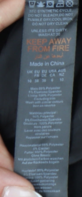 PrettyLittleThing Womens Black Blazer UK 10 Notch Lapel Single-Breasted