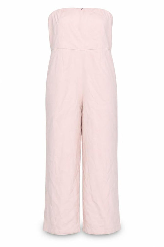 Chi Chi London Women Pink Strapless Wide-Leg Jumpsuit UK 16