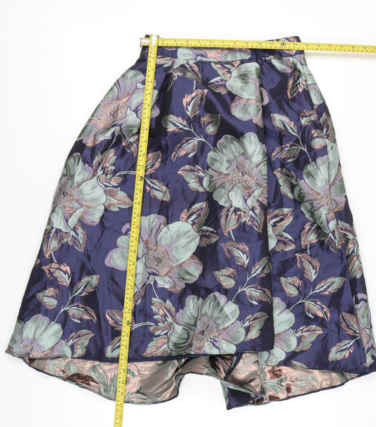 ASOS Women’s Multicoloured Floral A-Line Midi Skirt Size 8
