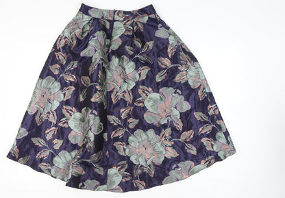 ASOS Women’s Multicoloured Floral A-Line Midi Skirt Size 8