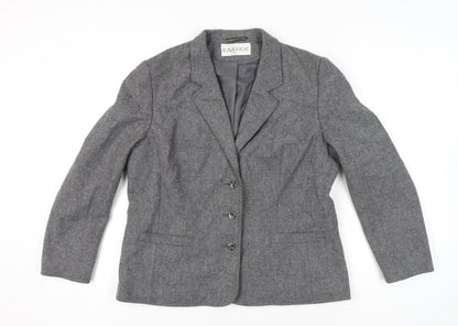 Eastex Women’s Grey Wool Blazer Size 16 Classic Work Jacket