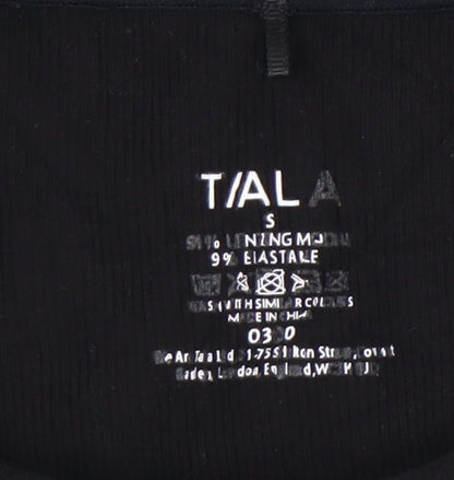 Tala Womens Black Cropped Slim Fit T-Shirt Size S