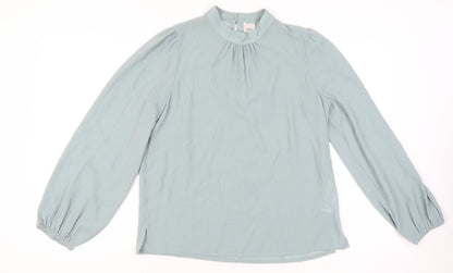 Womens UK Size 8 ICHI Blue Basic Blouse