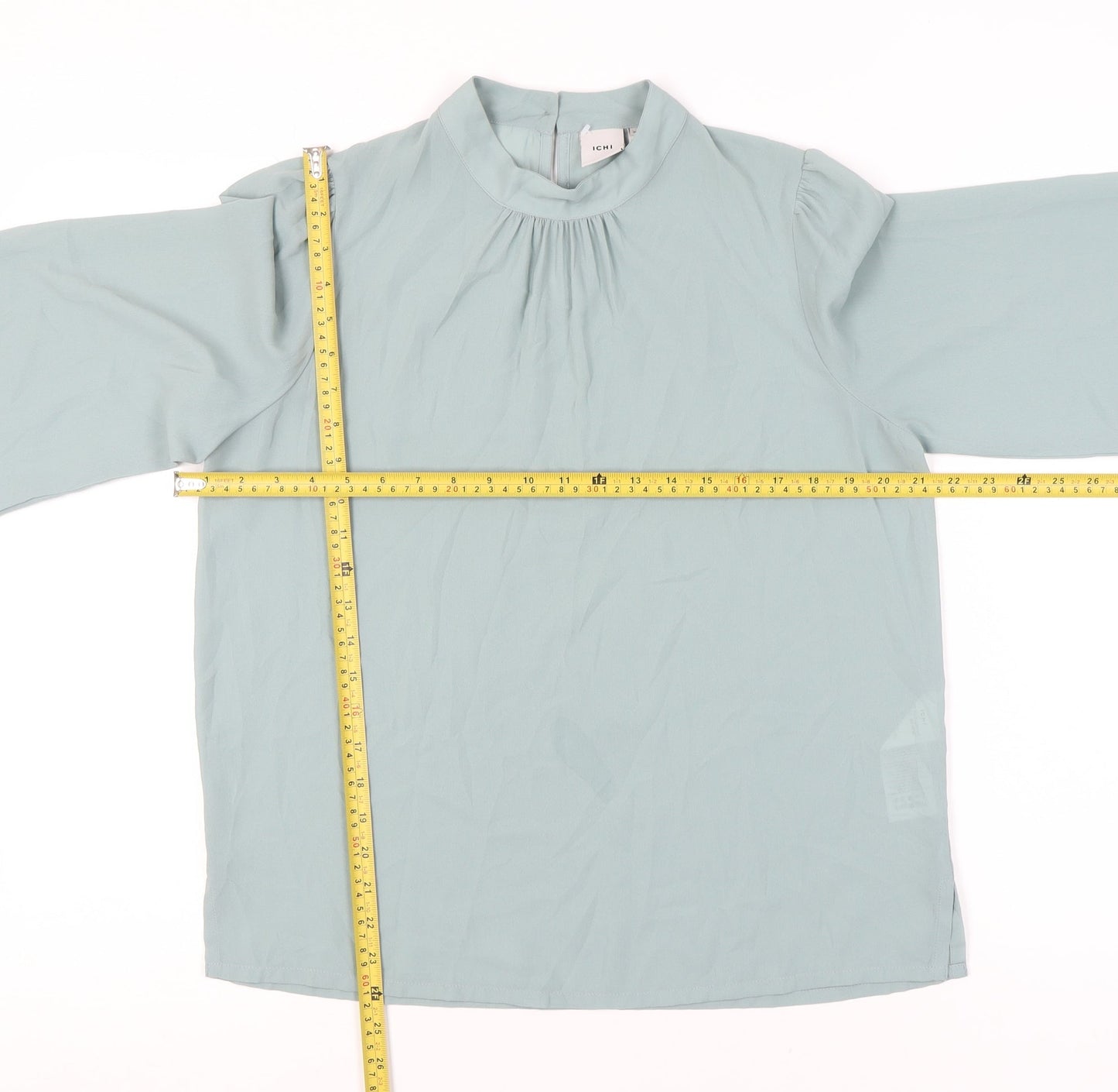 Womens UK Size 8 ICHI Blue Basic Blouse