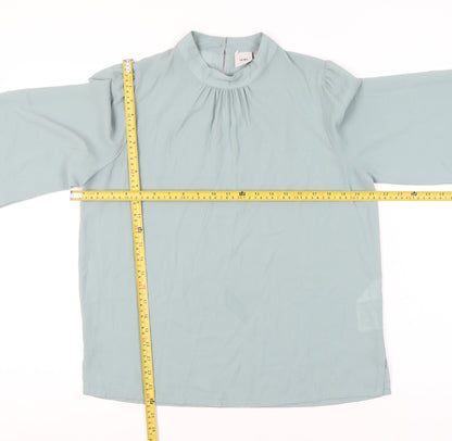 Womens UK Size 8 ICHI Blue Basic Blouse