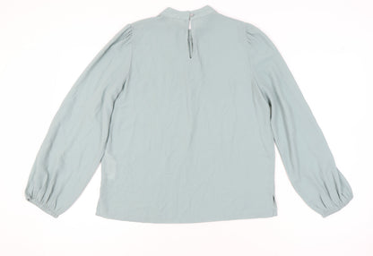 Womens UK Size 8 ICHI Blue Basic Blouse
