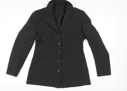 New Look Womens Black Pinstripe Suit Jacket Size 14 Workwear