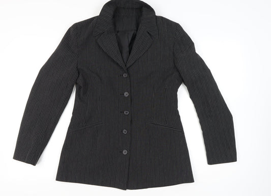 New Look Womens Black Pinstripe Suit Jacket Size 14 Workwear