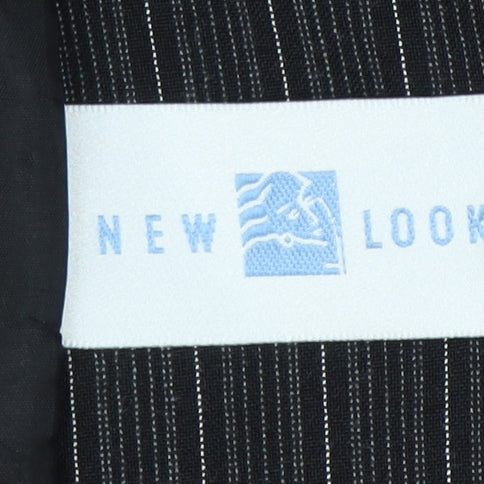 New Look Womens Black Pinstripe Suit Jacket Size 14 Workwear