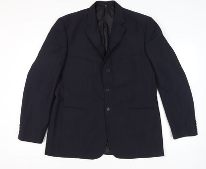 George Men’s Blue 44L Pinstripe Blazer Jacket Formal