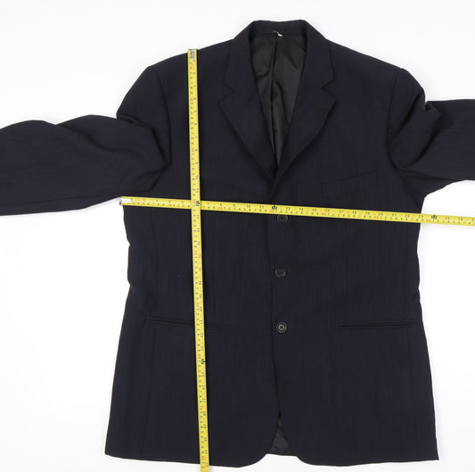 George Men’s Blue 44L Pinstripe Blazer Jacket Formal