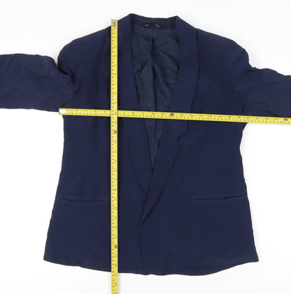 French Connection Womens Blue Size 14 Shawl Lapel Blazer Jacket