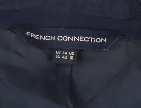 French Connection Womens Blue Size 14 Shawl Lapel Blazer Jacket