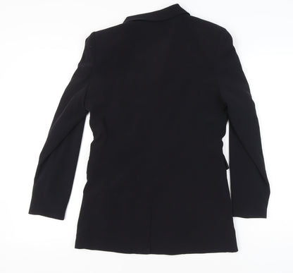 H&M Womens Black UK 12 Double-Breasted Blazer Jacket