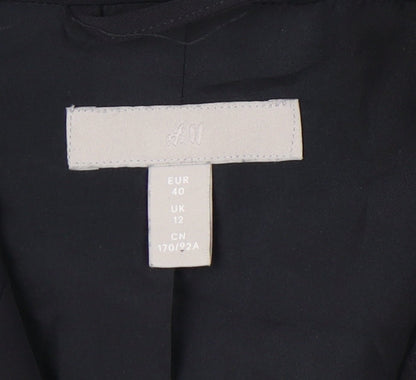 H&M Womens Black UK 12 Double-Breasted Blazer Jacket