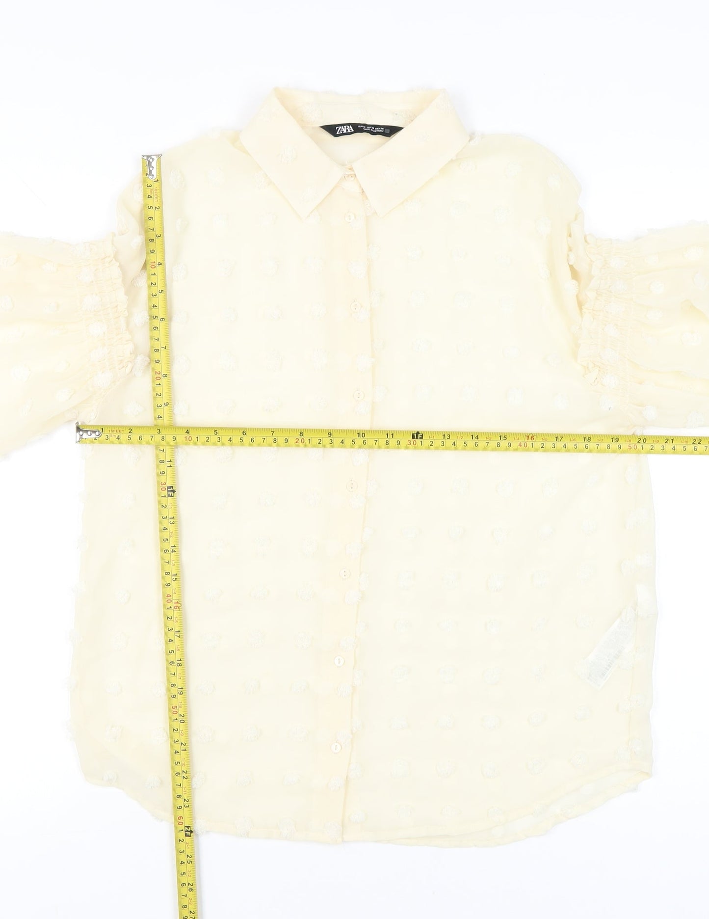 Womens UK Size 12 Zara Beige Classic Blouse