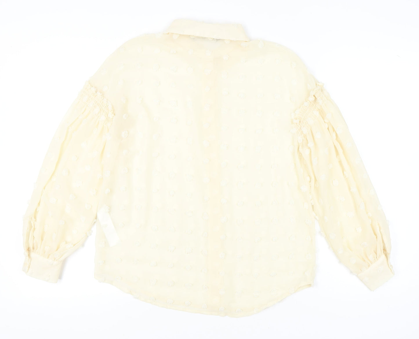 Womens UK Size 12 Zara Beige Classic Blouse