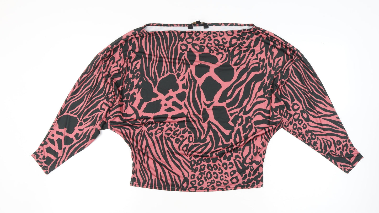 Womens UK Size 2 Lipsy Pink Cropped Blouse