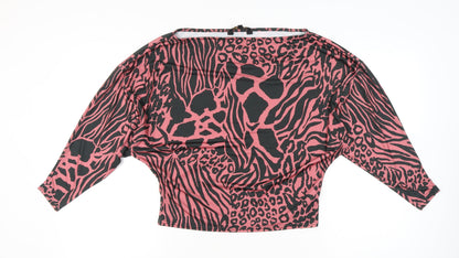 Womens UK Size 2 Lipsy Pink Cropped Blouse