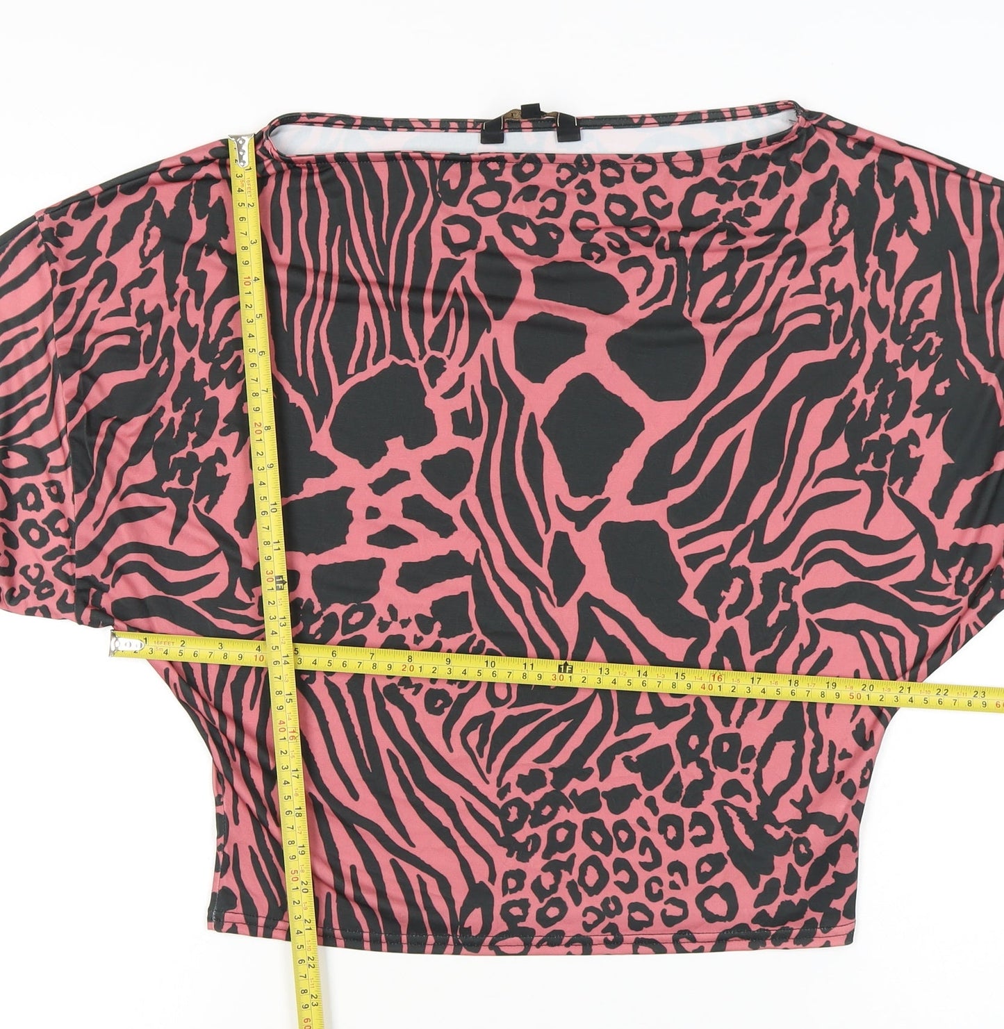 Womens UK Size 2 Lipsy Pink Cropped Blouse