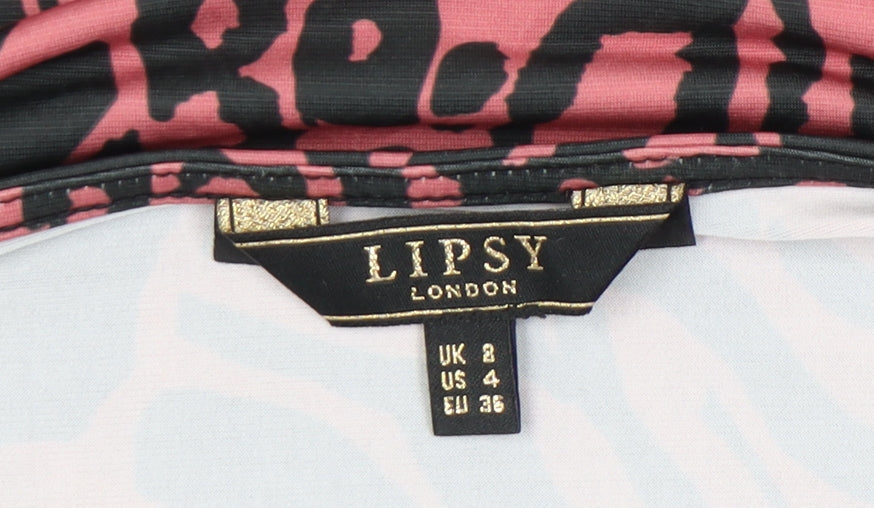 Womens UK Size 2 Lipsy Pink Cropped Blouse