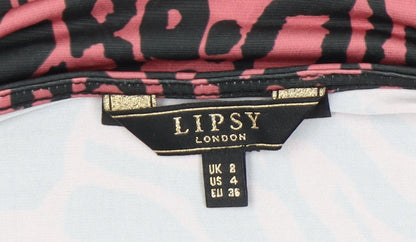 Womens UK Size 2 Lipsy Pink Cropped Blouse