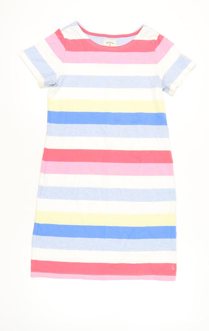Joules Womens Multicoloured Striped Cotton T-Shirt Dress UK 10