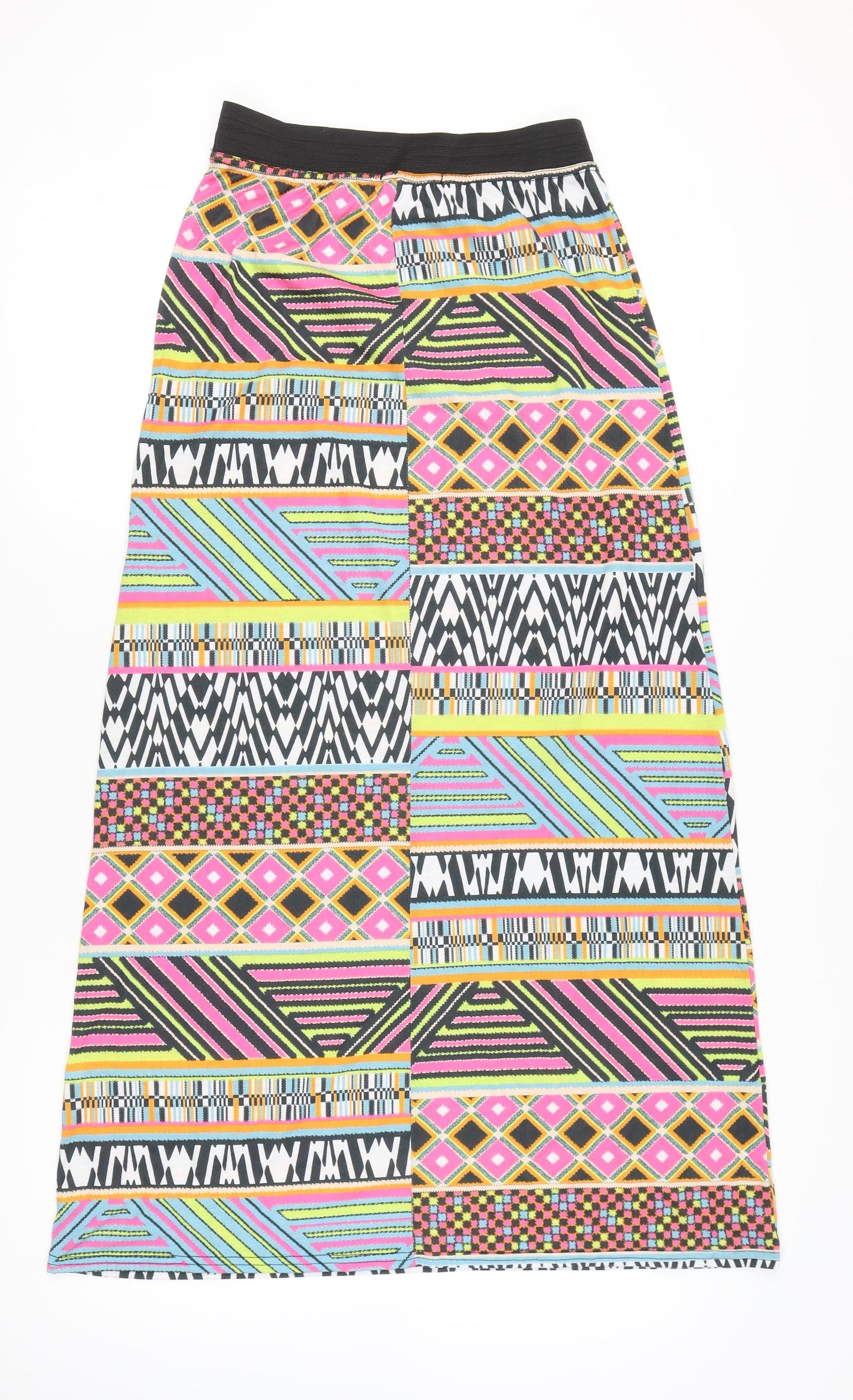 Boohoo Womens Skirt Size 16 Multicoloured Tribal Print A-Line Midi Polyester Stretch