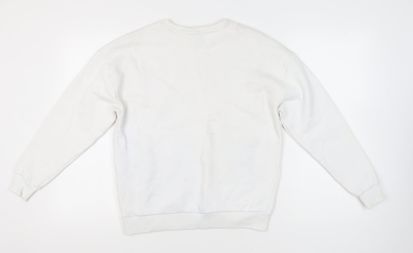 ODolls Womens White Sweatshirt Size 6 Cotton Blend Logo Crew Neck