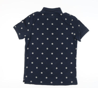 Jack Wills Men’s Blue Floral Polo Shirt Size M Cotton Casual