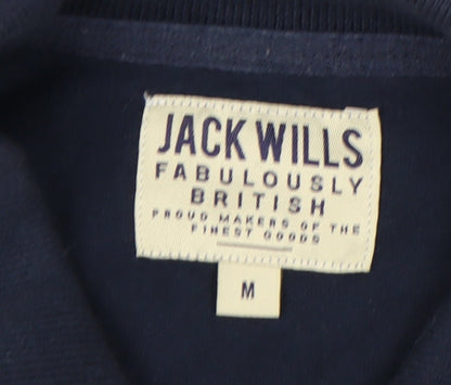 Jack Wills Men’s Blue Floral Polo Shirt Size M Cotton Casual