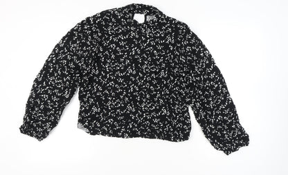 Womens UK Size M Zara Black Tunic Blouse
