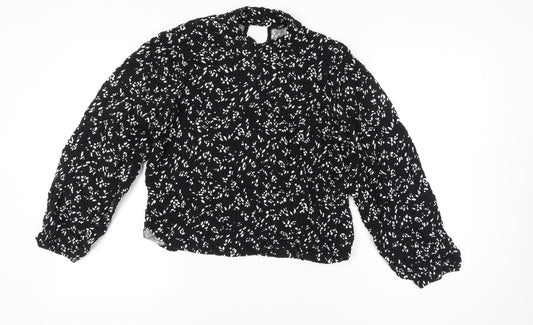 Womens UK Size M Zara Black Tunic Blouse