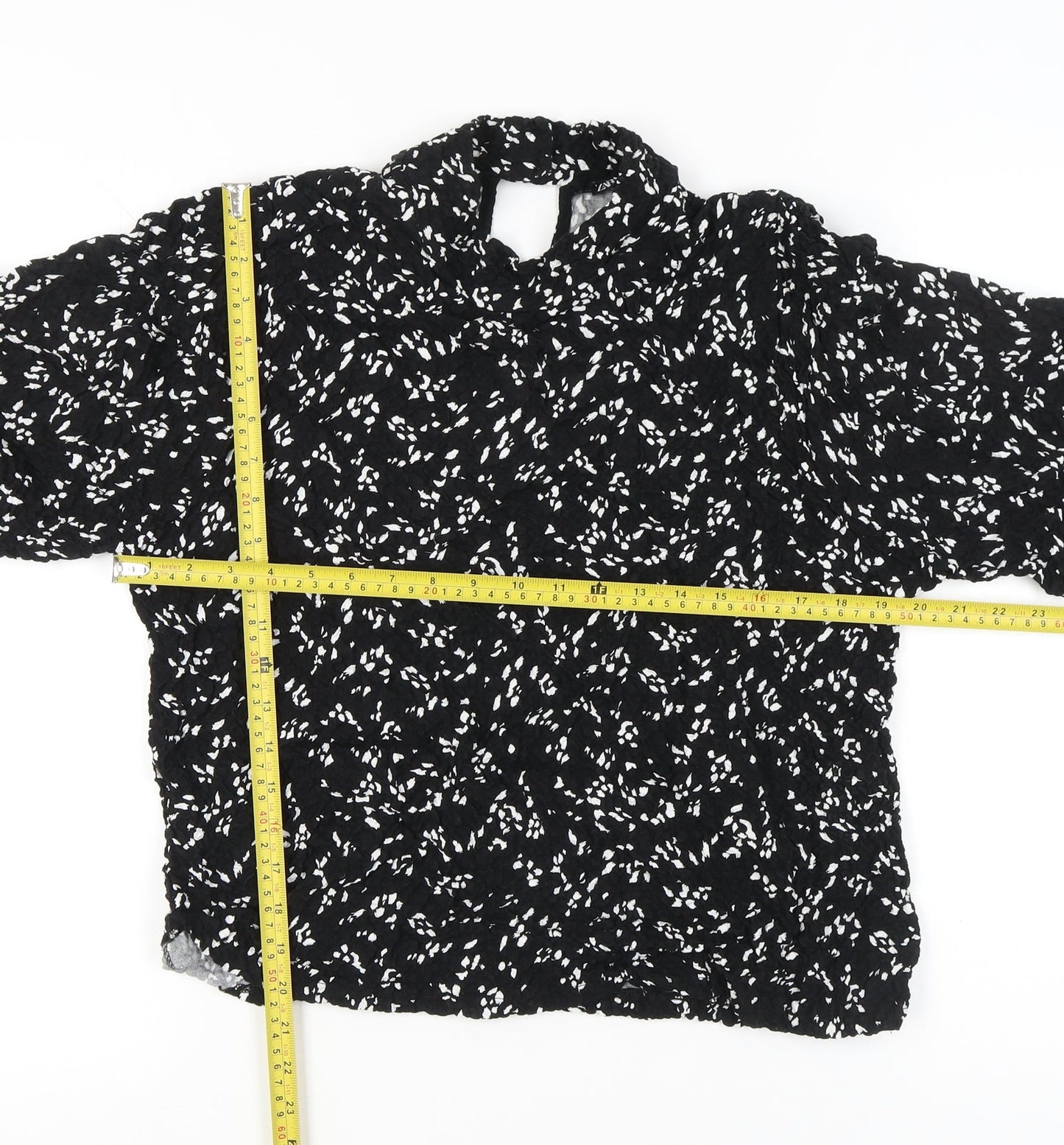 Womens UK Size M Zara Black Tunic Blouse