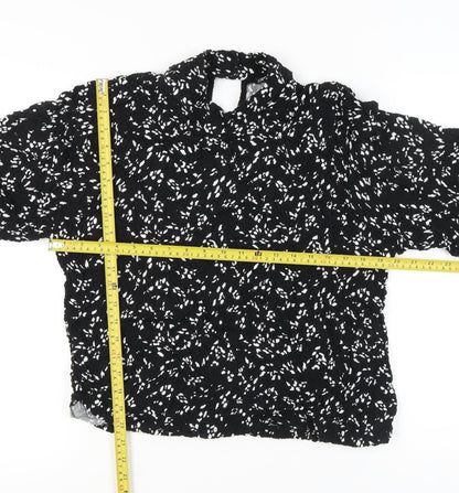 Womens UK Size M Zara Black Tunic Blouse