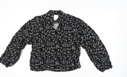Womens UK Size M Zara Black Tunic Blouse