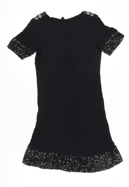 Vero Moda Womens Black M Shift Dress Sequin Accents Party Cocktail