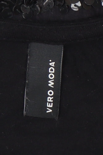 Vero Moda Womens Black M Shift Dress Sequin Accents Party Cocktail