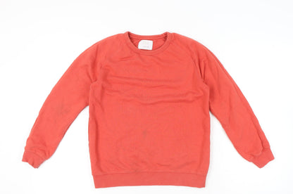Zara Girls Red Sweatshirt 11-12 Years Long Sleeve Crew Neck Pullover