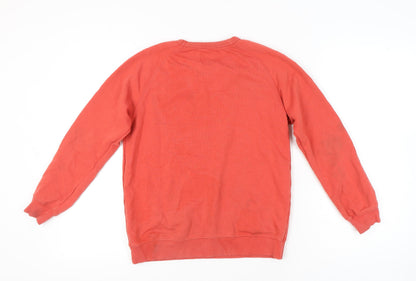Zara Girls Red Sweatshirt 11-12 Years Long Sleeve Crew Neck Pullover