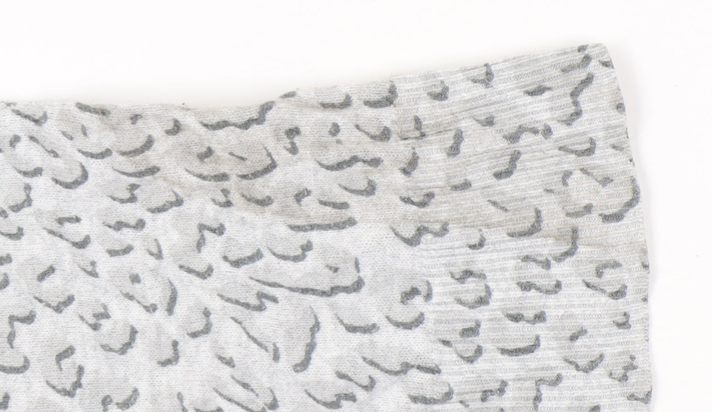 GAP Womens Grey Animal Print Cotton Cardigan Size L V-Neck Knit