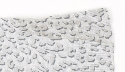 GAP Womens Grey Animal Print Cotton Cardigan Size L V-Neck Knit